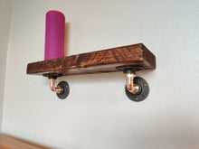 Load image into Gallery viewer, Compact Rustic Shelf & Industrial Copper Pipe Shelf Brackets