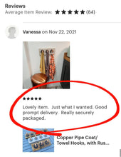 Load image into Gallery viewer, Copper Pipe Coat/ Towel Hooks, with Rustic Back Board (Horizontal, or Vertical Version) | Farmhouse Decor | Industrial Steampunk