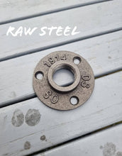 Load image into Gallery viewer, Coloured Cast Iron Aluminium Flanges & Brass Couplings | Industrial Pipe Fitting | Steampunk | Decorative Pipe Hardware Decor | Pipe Connect