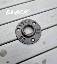 Load image into Gallery viewer, Coloured Cast Iron Aluminium Flanges & Brass Couplings | Industrial Pipe Fitting | Steampunk | Decorative Pipe Hardware Decor | Pipe Connect