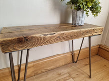 Load image into Gallery viewer, Chunky Rustic Side Tables, with Steel Hairpin Legs (Chunky Reclaimed Wood)