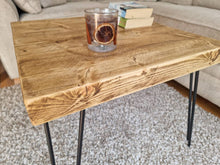 Load image into Gallery viewer, Chunky Rustic Coffee Table, with Steel Hairpin Legs