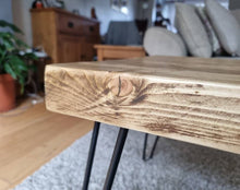 Load image into Gallery viewer, Chunky Rustic Coffee Table, with Steel Hairpin Legs