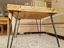 Load image into Gallery viewer, Chunky Rustic Coffee Table, with Steel Hairpin Legs