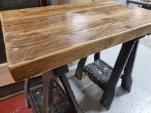 Load image into Gallery viewer, Chunky Rustic Rectangular Coffee Table, with Raw Steel Box Legs| Scandinavian Redwood