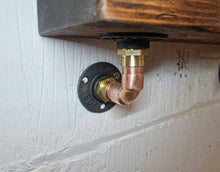 Load image into Gallery viewer, Chunky Rustic Shelf & Industrial Designed Copper Pipe Shelf Brackets - Industrial/ Reclaimed Wood/ Steampunk/ Modern