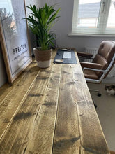 Load image into Gallery viewer, Chunky Rustic Desktop/ Tabletop | Workspace Furniture | Industrial Style Desk | Home Office | Writing Desk | Farmhouse Decor | Reclaimed