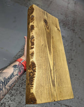 Load image into Gallery viewer, Chunky 'Live Edge' Rustic Nest of Tables, supported by Steel Hairpin Legs | Plant Stand | Reclaimed Wood | Waney Edge