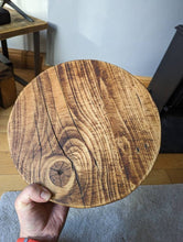 Load image into Gallery viewer, Chunky Round Milking Stool/ Side Table, with Steel Hairpin Legs| Farmhouse Furniture | Reclaimed Wood | Industrial End Table | Chic Decor