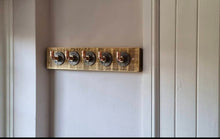 Load image into Gallery viewer, Copper Pipe Coat/ Towel Hooks, with Rustic Back Board (Horizontal, or Vertical Version) | Farmhouse Decor | Industrial Steampunk