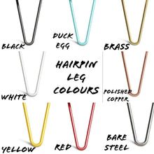 Load image into Gallery viewer, Chunky Round Rustic Side/ Coffee Table, with Steel Hairpin Legs | Farmhouse Furniture | Reclaimed Wood | Industrial End Table | Chic Decor