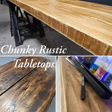 Load image into Gallery viewer, Chunky Rustic Desktop/ Tabletop | Workspace Furniture | Industrial Style Desk | Home Office | Writing Desk | Farmhouse Decor | Reclaimed