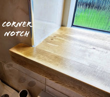 Load image into Gallery viewer, Rustic Window Sills, with Corner Notches | Reclaimed Wood | Window Ledge Shelf | Farmhouse Decor | Wood Display Stand | Bathroom Sill |