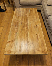 Load image into Gallery viewer, Chunky Rustic Rectangular Coffee Table, with Raw Steel Box Legs| Scandinavian Redwood