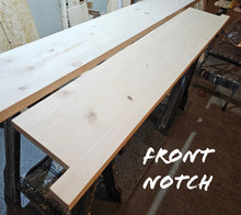 Load image into Gallery viewer, Plain Rustic Window Sills, with Front Lip, or Corner Notch | Reclaimed Wood | Window Ledge Shelf | Farmhouse Decor | Bathroom Sill |