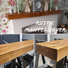 Load image into Gallery viewer, Chunky Rustic Mantel Cover | Shelf Topper | Window Ledge Shelf | Farmhouse Decor | Wood Display Stand | Bathroom Sill | Wood Fascia