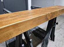 Load image into Gallery viewer, Chunky Rustic Shelf & Copper Pipe Rail | Scandinavian Redwood | Industrial Shelf | Wall Mounted Shelving Unit | Farmhouse Decor | Steampunk