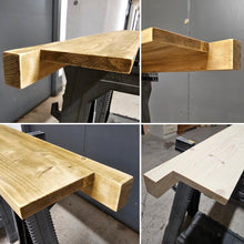 Load image into Gallery viewer, Thin Window Sills, with Front Lip & Corner Notches | Window Ledge Shelf | Farmhouse Decor | Wood Display Stand | Bathroom Sill | Rustic