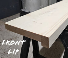 Load image into Gallery viewer, Plain Rustic Window Sills, with Front Lip, or Corner Notch | Reclaimed Wood | Window Ledge Shelf | Farmhouse Decor | Bathroom Sill |