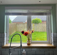 Load image into Gallery viewer, Thin Window Sills, with Front Lip & Corner Notches | Window Ledge Shelf | Farmhouse Decor | Wood Display Stand | Bathroom Sill | Rustic