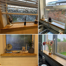 Load image into Gallery viewer, Rustic Window Sills, with Corner Notches | Reclaimed Wood | Window Ledge Shelf | Farmhouse Decor | Wood Display Stand | Bathroom Sill |