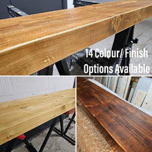 Load image into Gallery viewer, Chunky Rustic Mantel Cover | Shelf Topper | Window Ledge Shelf | Farmhouse Decor | Wood Display Stand | Bathroom Sill | Wood Fascia