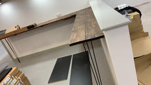 Load image into Gallery viewer, Rustic Corner Desk, with Steel Hairpin Legs