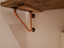 Load image into Gallery viewer, Rustic Two-Tier Breakfast Bar, Supported by Industrial Strength Copper Pipe Brackets