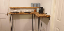 Load image into Gallery viewer, Two-Tier Corner Breakfast Bar, with Steel Hairpin Legs