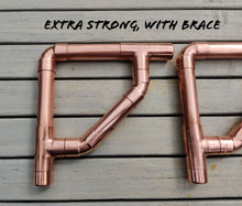 Load image into Gallery viewer, Industrial Designed Chrome, Copper Pipe, Raw Steel & Cast Iron Shelf Brackets