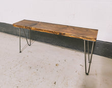 Load image into Gallery viewer, Rustic Dining Table, with One, or Two Benches, with Steel Hairpin Legs