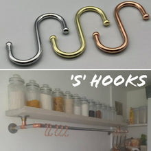 Load image into Gallery viewer, Rustic Shelf & Copper/ Chrome Pipe Rail