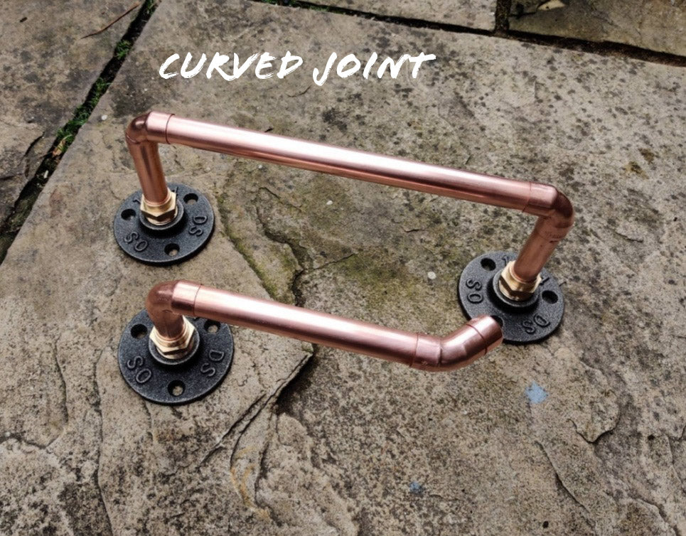 Industrial Designed Copper Pipe Towel Rail u0026 Loo Roll Holder Set – Rustic  by Simon