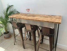 Load image into Gallery viewer, Rustic Breakfast Bar, with Steel Hairpin Legs