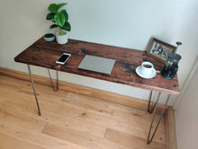 Load image into Gallery viewer, Rustic Desk/ Table, with Steel Hairpin Legs