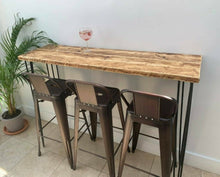 Load image into Gallery viewer, Rustic Breakfast Bar, with Steel Hairpin Legs