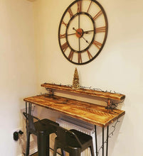 Load image into Gallery viewer, Rustic Two-Tier Breakfast Bar Supported by Steel Hairpin Legs