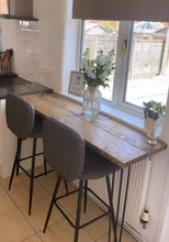 Load image into Gallery viewer, Rustic Breakfast Bar, with Steel Hairpin Legs