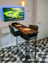 Load image into Gallery viewer, Rustic Breakfast Bar, with Steel Hairpin Legs