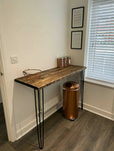 Load image into Gallery viewer, Rustic Breakfast Bar, with Steel Hairpin Legs