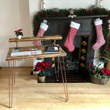 Load image into Gallery viewer, Rustic Desk, with Full Slim Shelf & Hairpin Legs