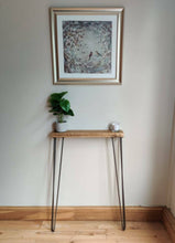 Load image into Gallery viewer, Rustic Console Table, with Steel Hairpin Legs