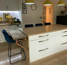 Load image into Gallery viewer, Rustic Breakfast Bar, supported by Copper Pipe Brackets