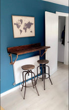 Load image into Gallery viewer, Rustic Breakfast Bar, supported by Copper Pipe Brackets