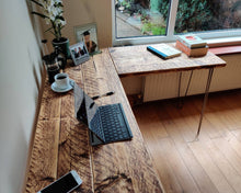 Load image into Gallery viewer, Rustic Corner Desk, with Steel Hairpin Legs