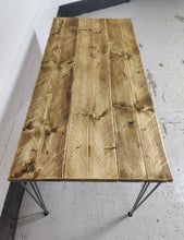 Load image into Gallery viewer, Rustic Dining Table, with One, or Two Benches, with Steel Hairpin Legs