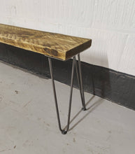 Load image into Gallery viewer, Rustic Dining Table, with One, or Two Benches, with Steel Hairpin Legs