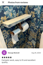 Load image into Gallery viewer, Rustic Shelf & Copper Pipe Double Toilet Roll Holder