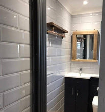 Load image into Gallery viewer, Rustic Shelf & Copper/ Chrome Pipe Rail