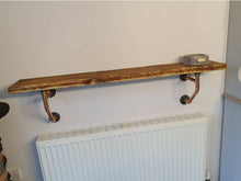 Load image into Gallery viewer, Rustic Breakfast Bar, supported by Copper Pipe Brackets